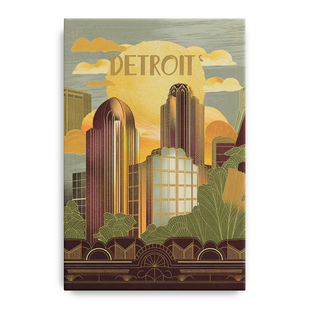 Detroit Architectural Beauty Front - Canvas Wall Art