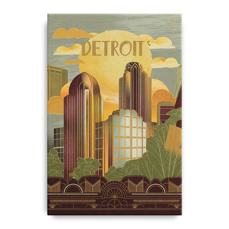 Detroit Architectural Beauty Front - Canvas Wall Art