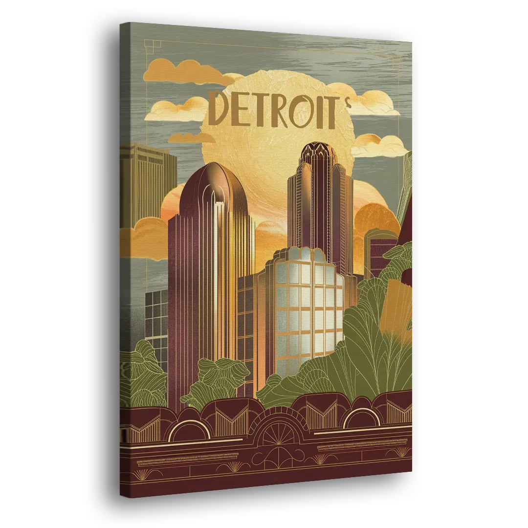 Detroit Architectural Beauty Side - Canvas Wall Art