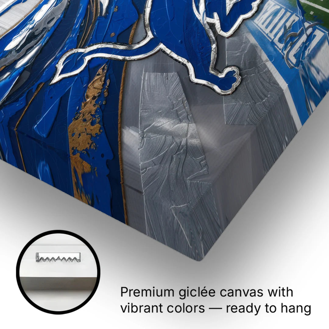Detroit Lions Football - Canvas Wall Art - Gallery Wrap Corner