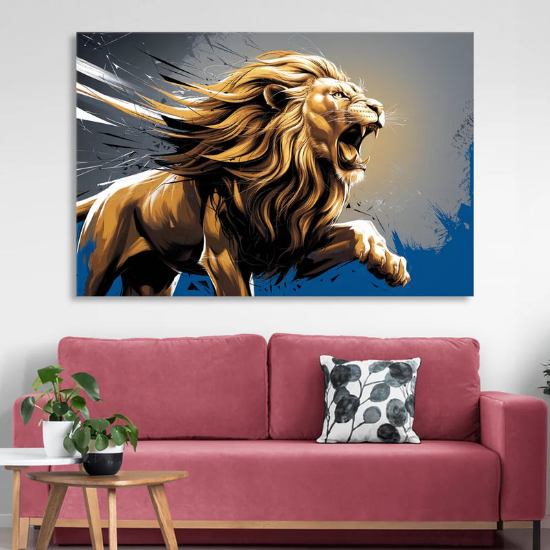Detroit Lions Pride Living Room - Canvas Wall Art