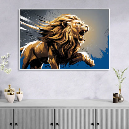 Detroit Lions Pride Sitting Room - White Canvas Wall Art
