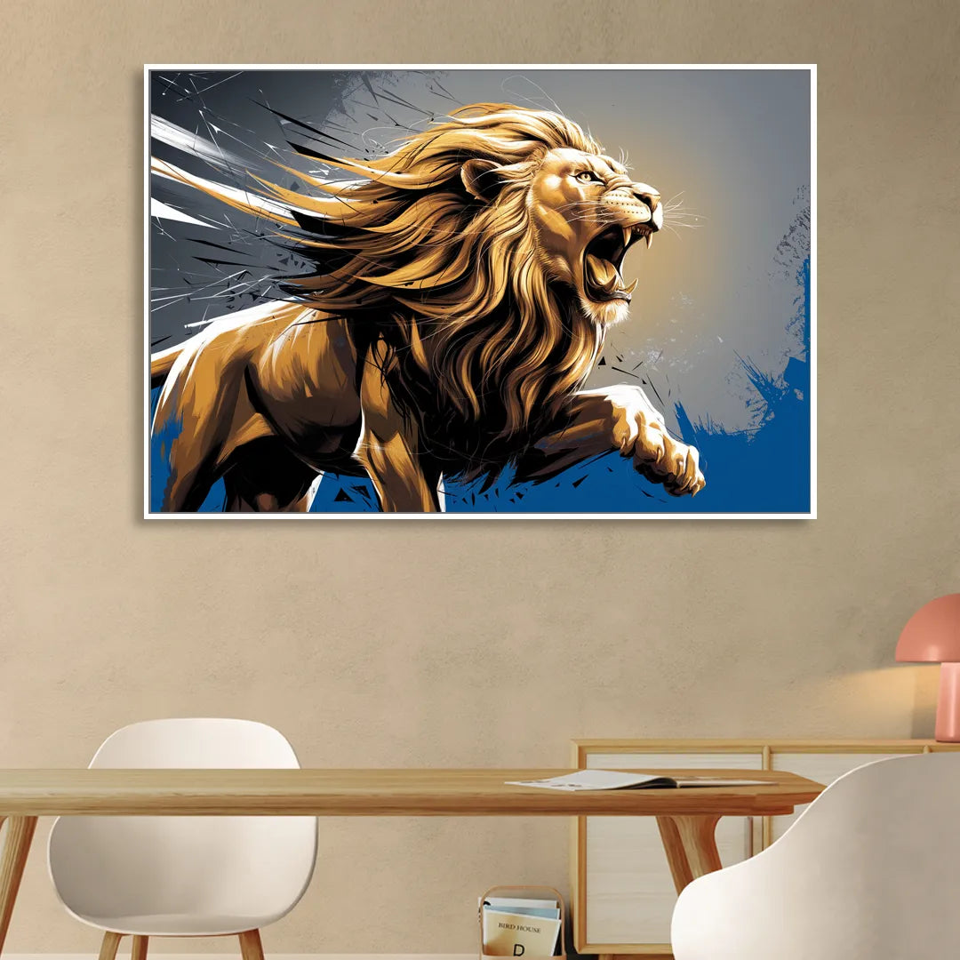 Detroit Lions Pride Living Room - White Canvas Wall Art