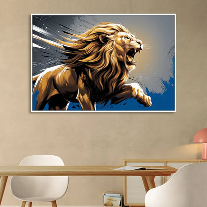 Detroit Lions Pride Living Room - White Canvas Wall Art