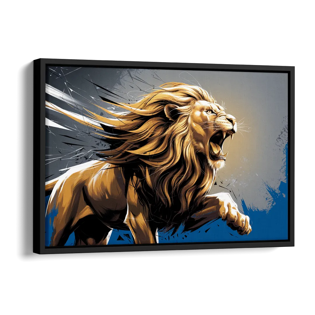 Detroit Lions Pride Side - Black Canvas Wall Art