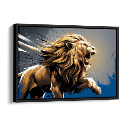 Detroit Lions Pride Side - Black Canvas Wall Art