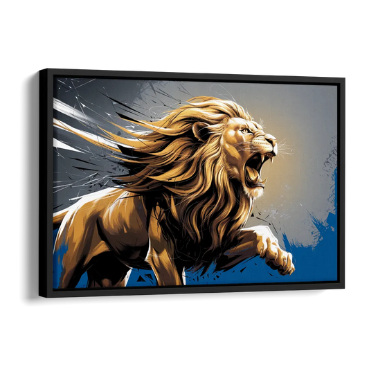 Detroit Lions Pride Side - Black Canvas Wall Art