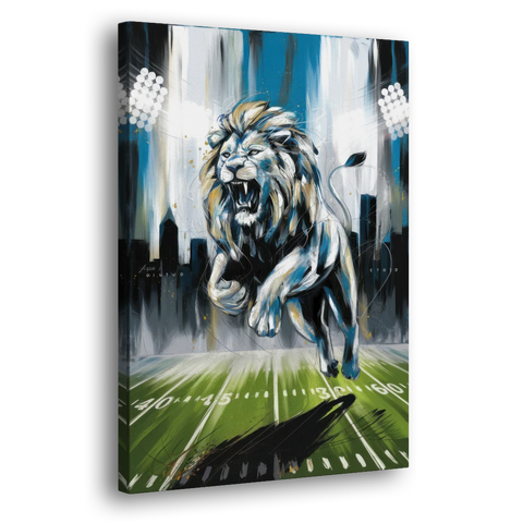 Detroit Lions Team Spirit - Canvas Wall Art - Side
