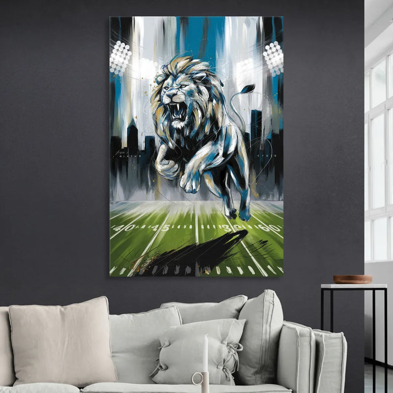 Detroit Lions Team Spirit Sitting Room - Canvas Wall Art