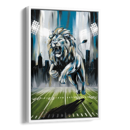 Detroit Lions Team Spirit Side - White Canvas Wall Art