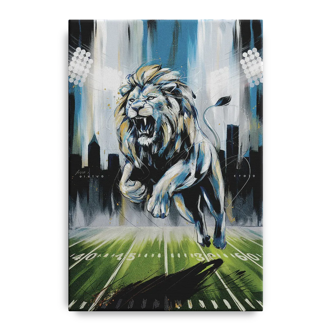 Detroit Lions Team Spirit Front - Canvas Wall Art