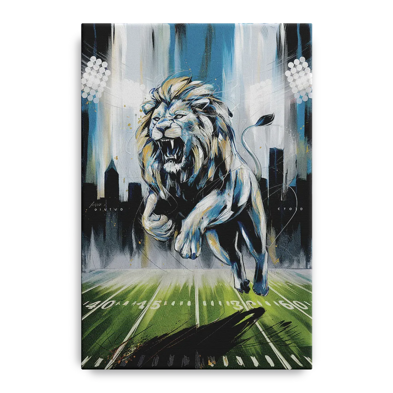 Detroit Lions Team Spirit Front - Canvas Wall Art