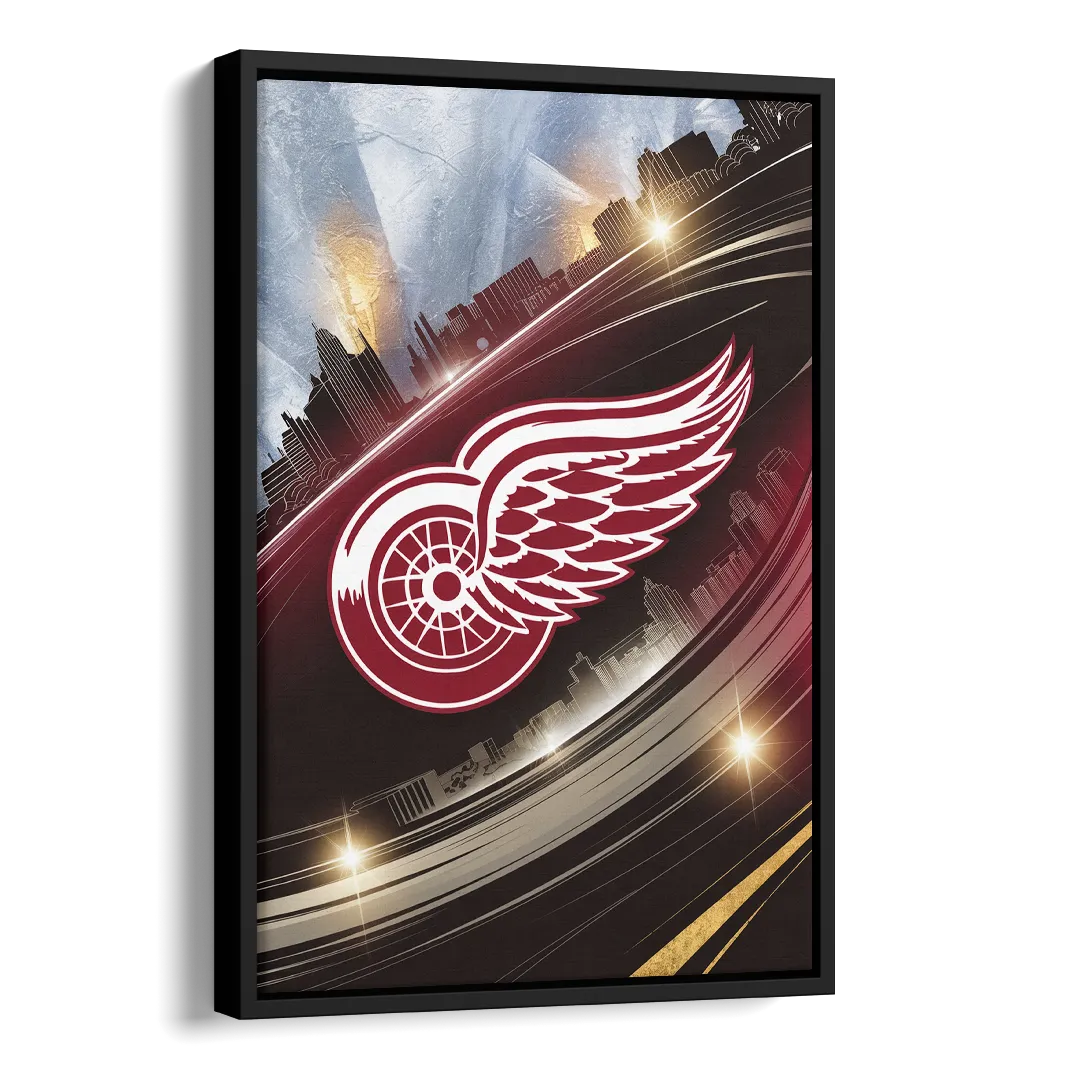 Detroit Red Wings Legacy Side - Black Canvas Wall Art