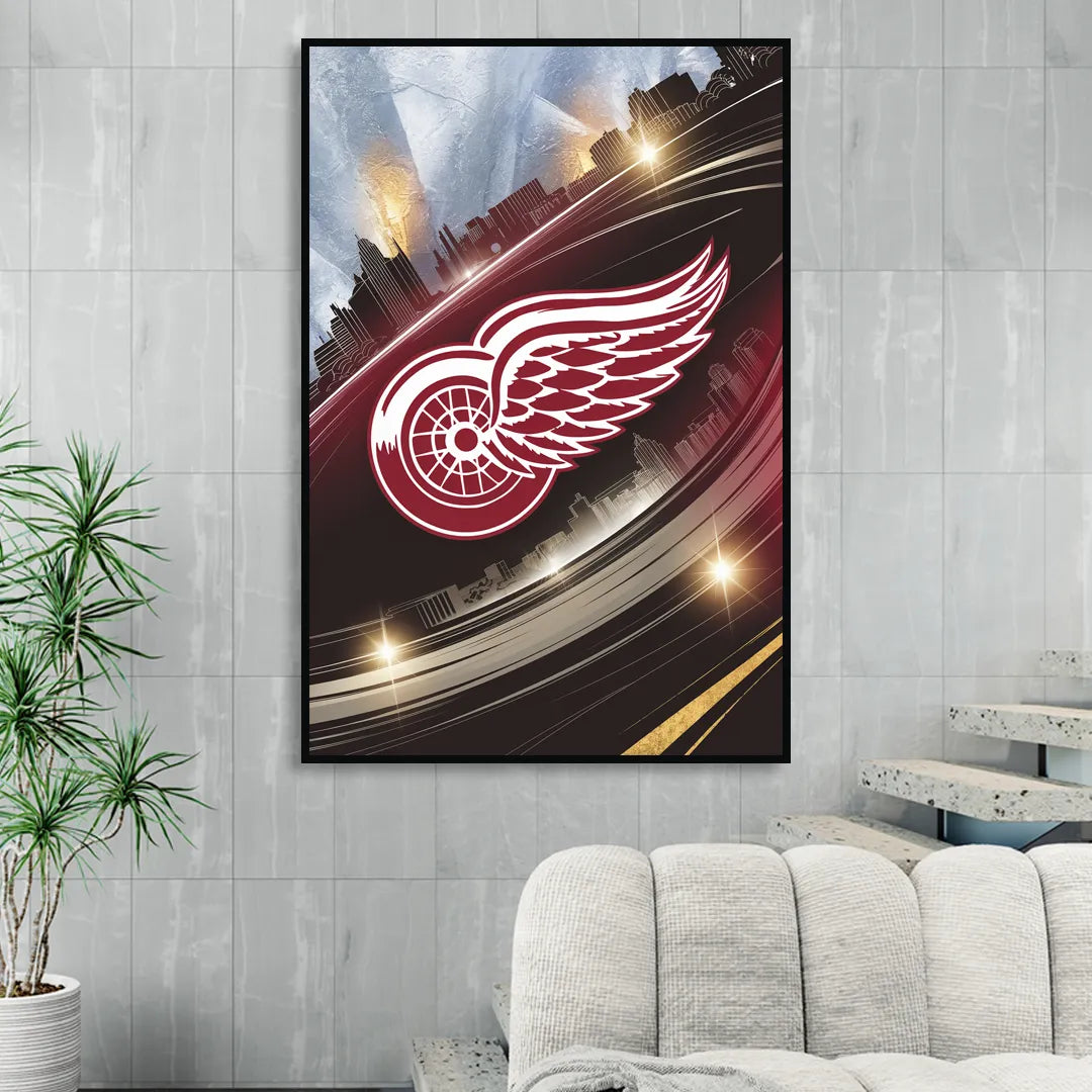 Detroit Red Wings Legacy Sitting Room - Black Canvas Wall Art