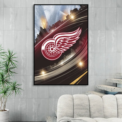 Detroit Red Wings Legacy Sitting Room - Black Canvas Wall Art