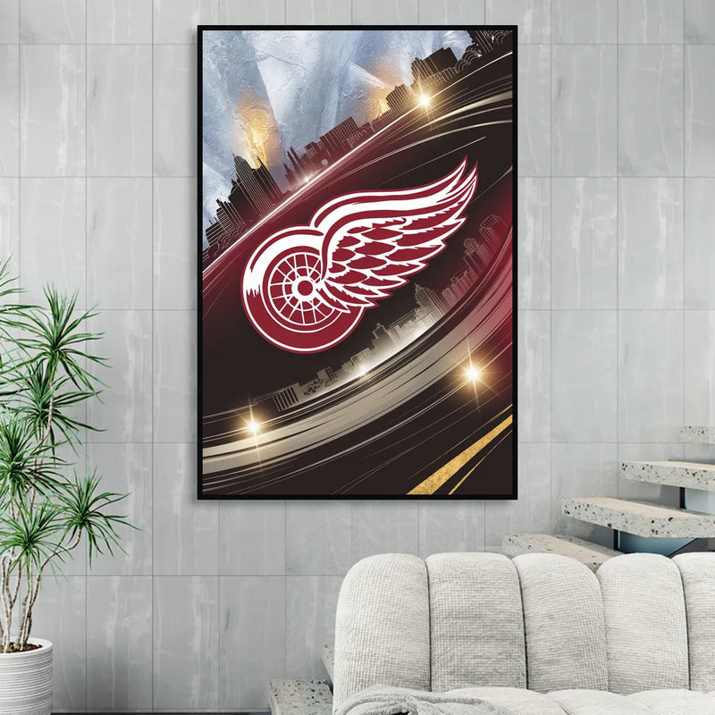 Detroit Red Wings Legacy Sitting Room - Black Canvas Wall Art