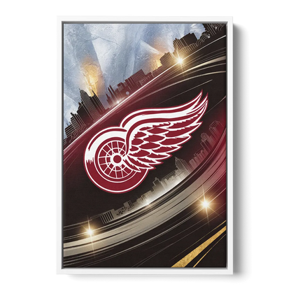 Detroit Red Wings Legacy Front - White Canvas Wall Art