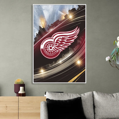 Detroit Red Wings Legacy Living Room - White Canvas Wall Art
