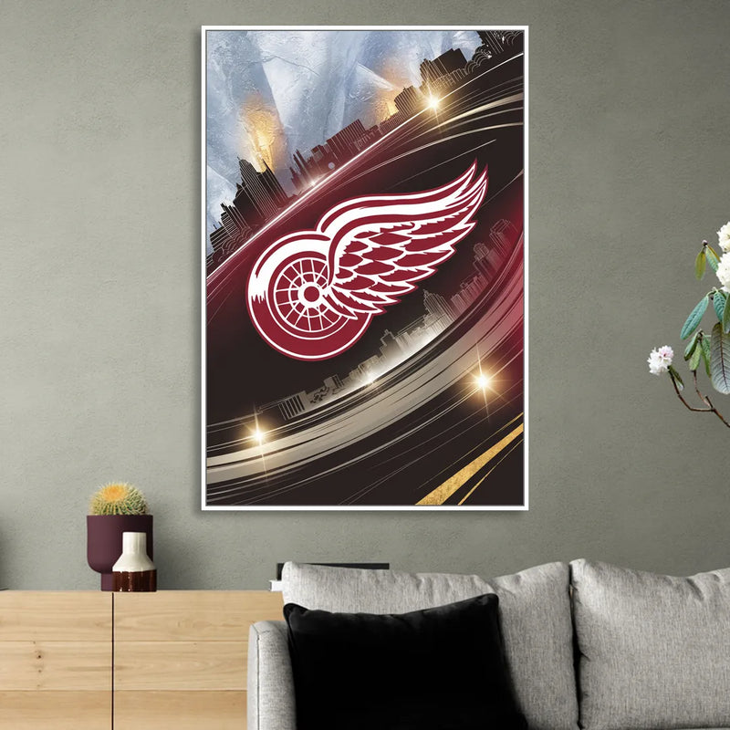 Detroit Red Wings Legacy Living Room - White Canvas Wall Art