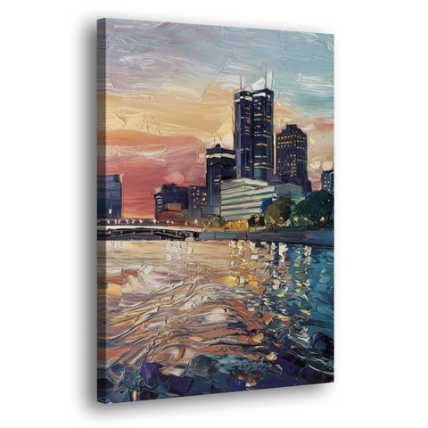 Detroit Riverfront View - Canvas Wall Art