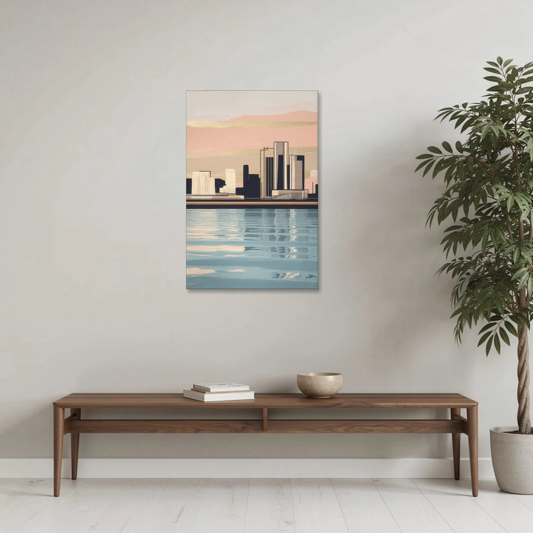 Detroit Riverwalk Serenity - Canvas Wall Art - Coffee Table - 24x36