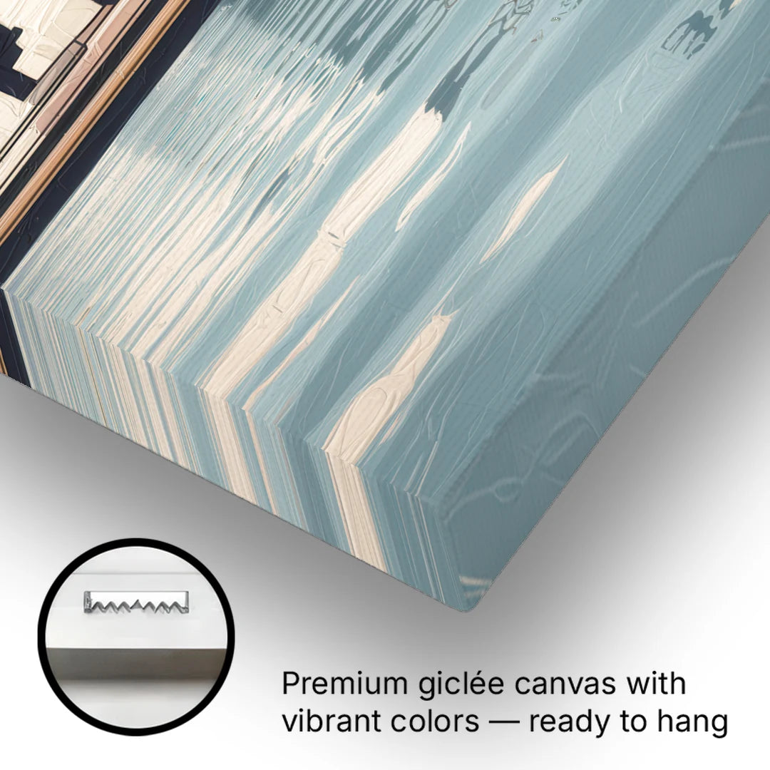 Detroit Riverwalk Serenity - Canvas Wall Art - Gallery Wrap Corner