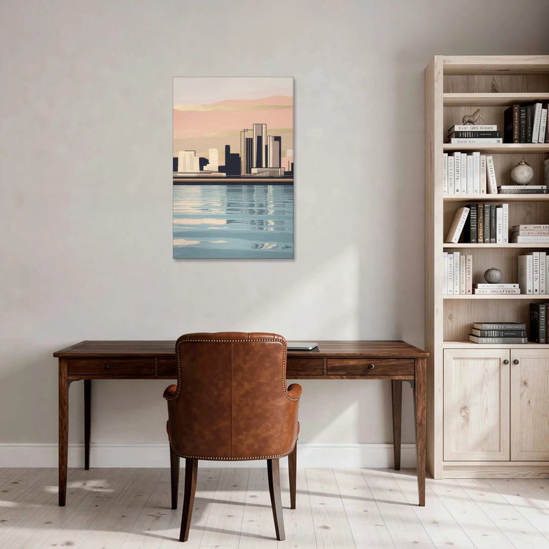 Detroit Riverwalk Serenity - Canvas Wall Art - Office - 24x36