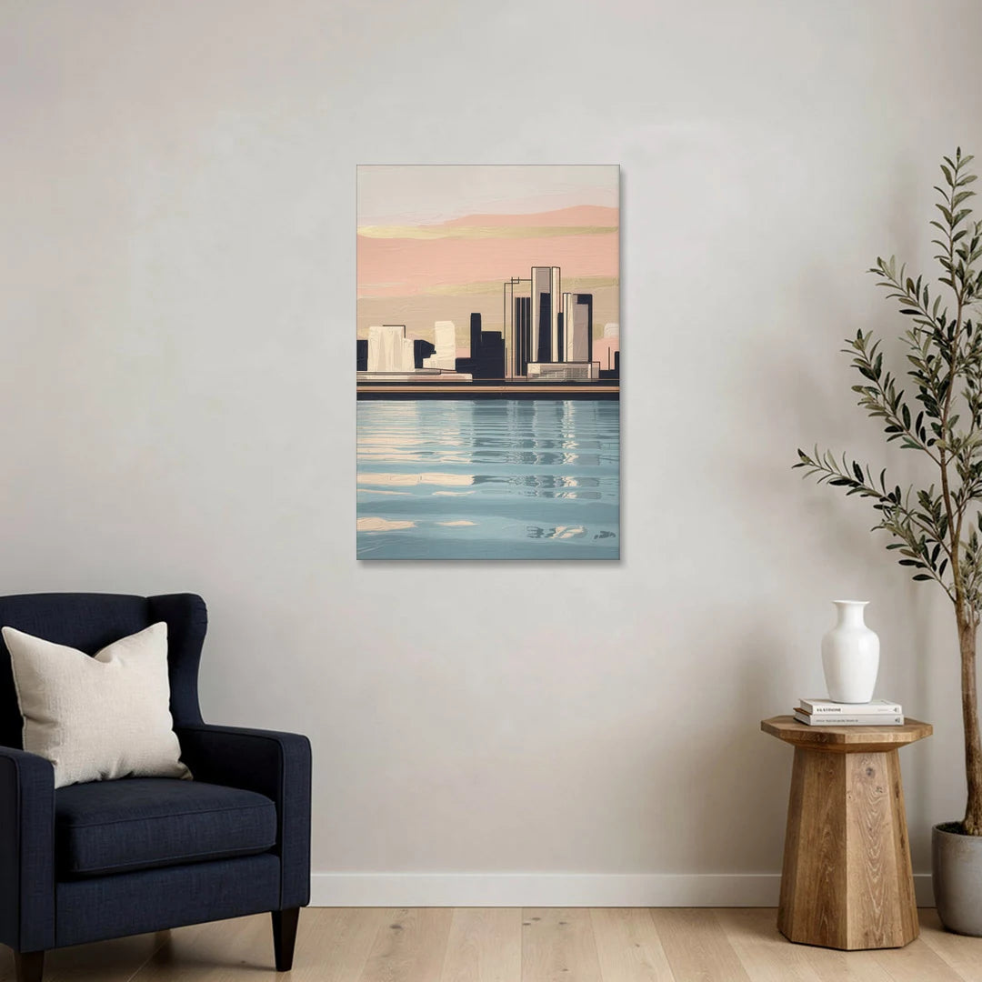 Detroit Riverwalk Serenity - Canvas Wall Art - Sofa - 24x36