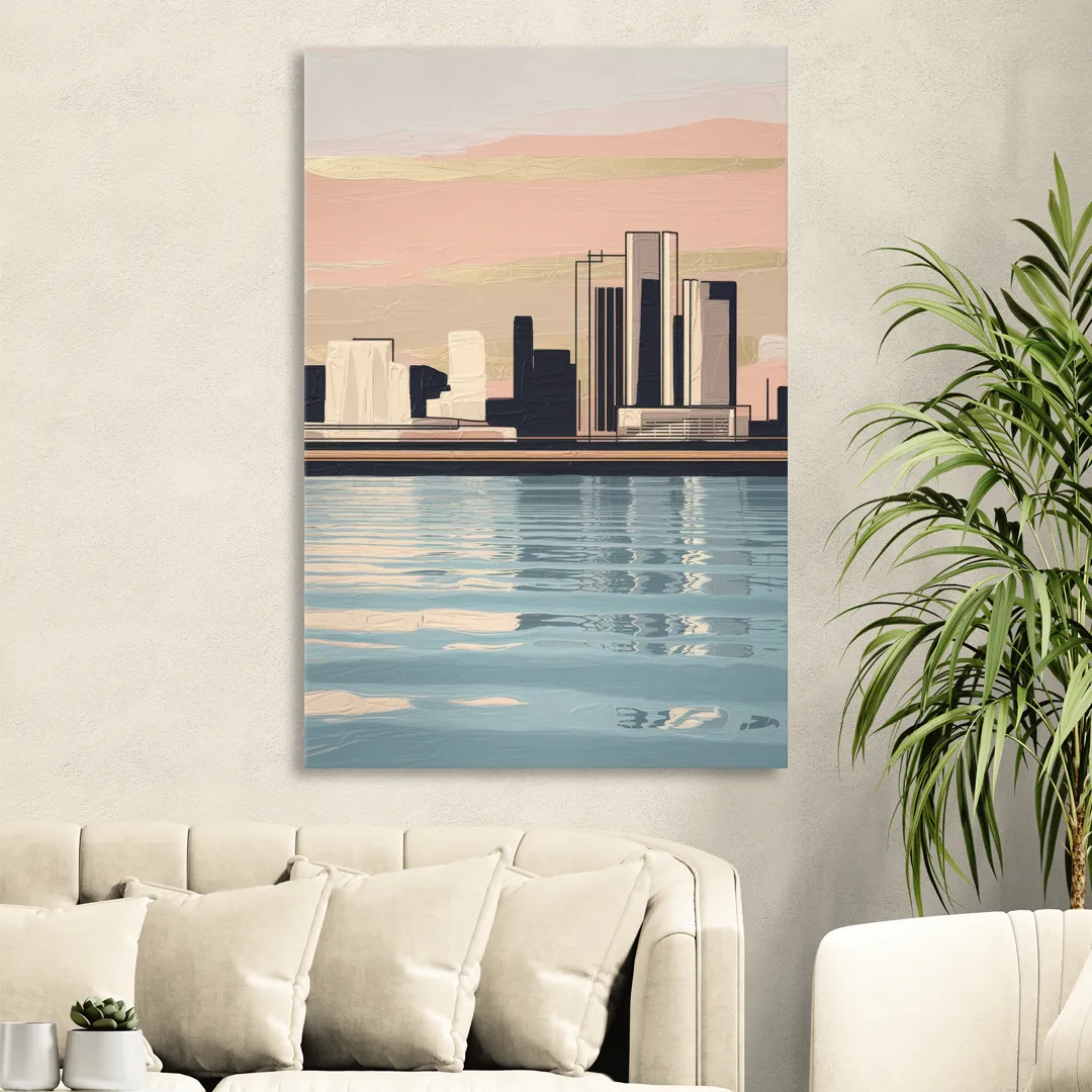 Detroit Riverwalk Serenity Sitting Room - Canvas Wall Art