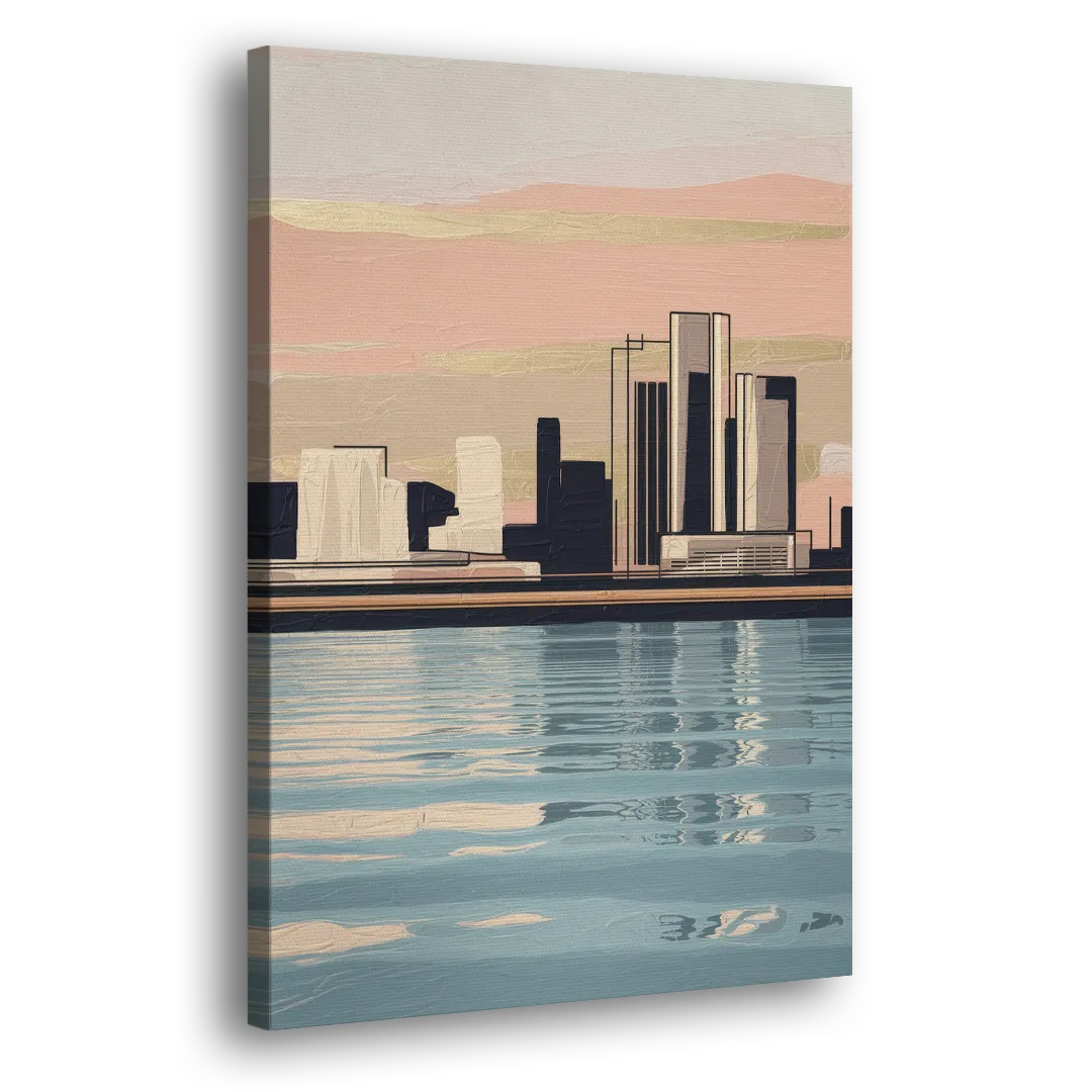 Detroit Riverwalk Serenity Side - Canvas Wall Art