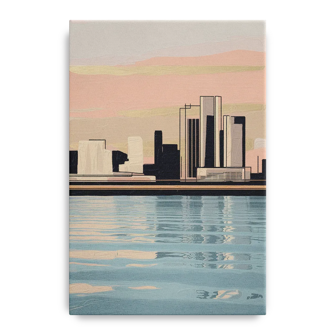 Detroit Riverwalk Serenity Front - Canvas Wall Art