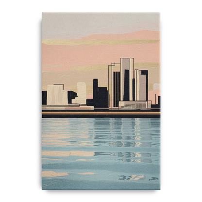 Detroit Riverwalk Serenity Front - Canvas Wall Art