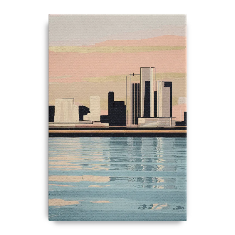 Detroit Riverwalk Serenity Front - Canvas Wall Art