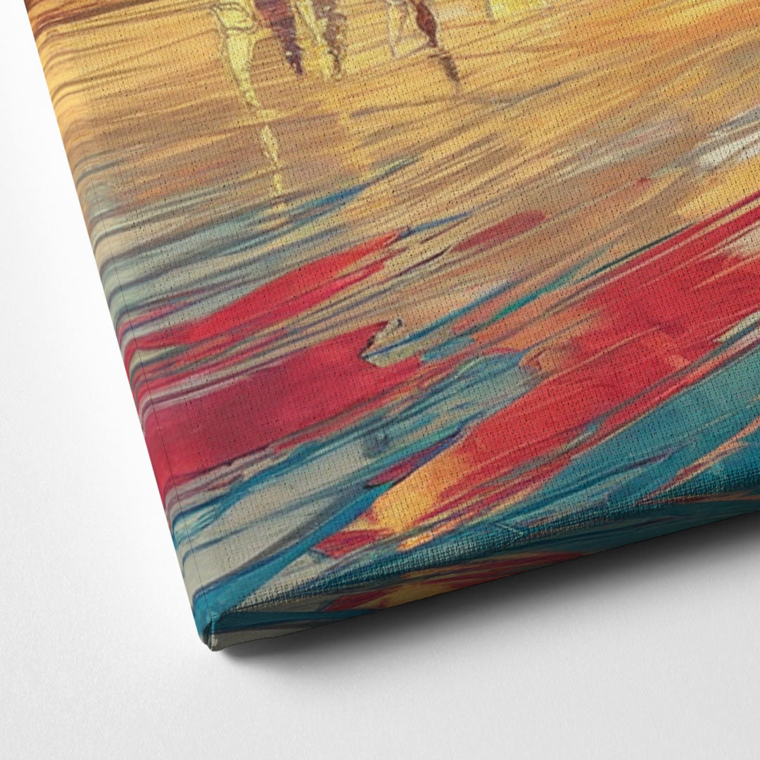 Detroit Skyline At Sunset Canvas Close Up