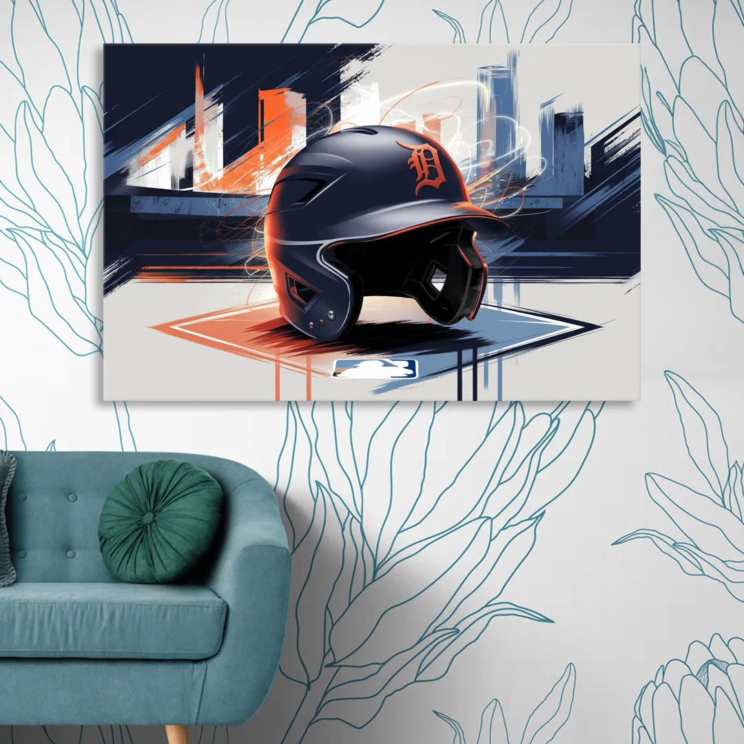 Detroit Tigers Baseball Sitting Room - Canvas Wall Art