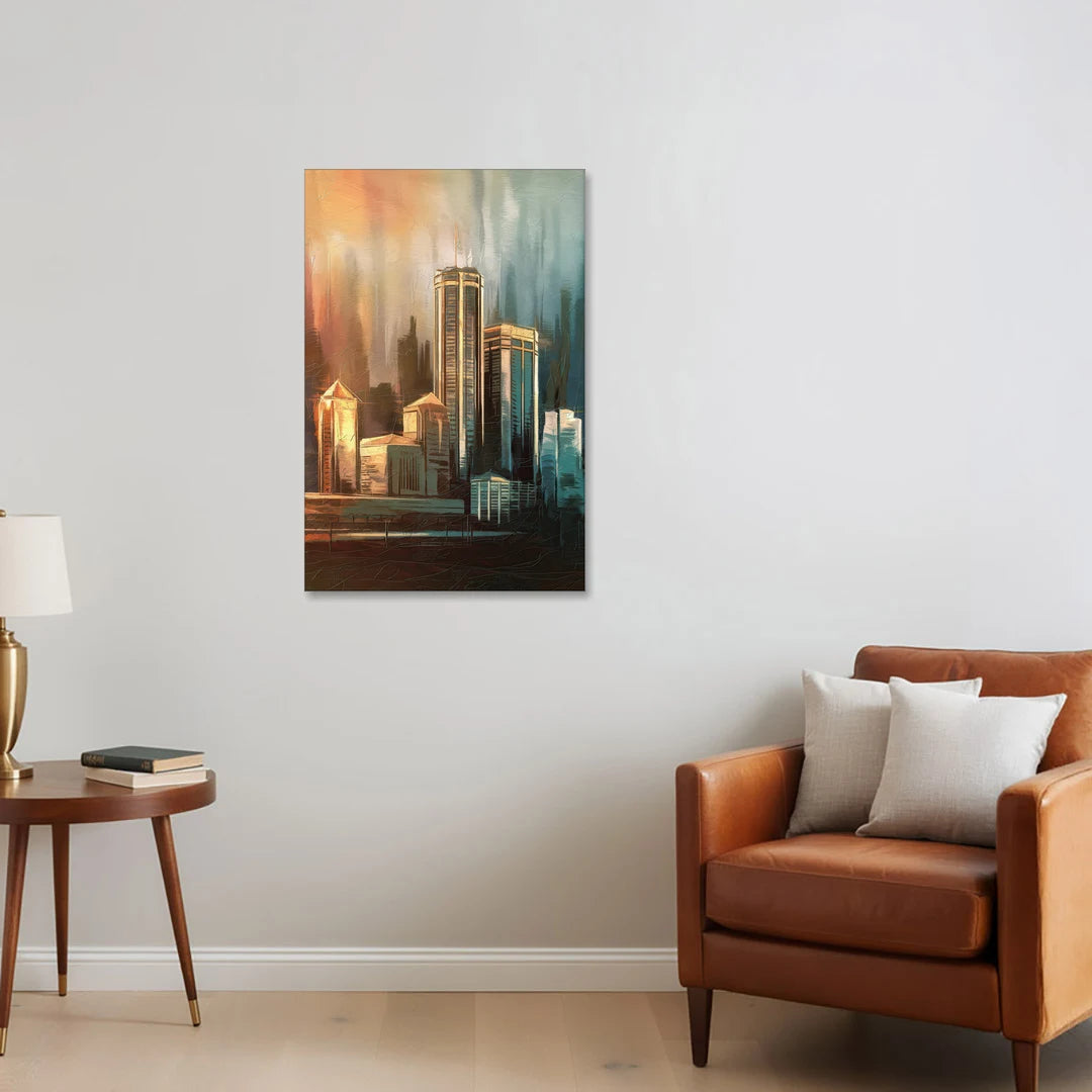 Detroit Urban Skyline - Canvas Wall Art - Sofa - 24x36