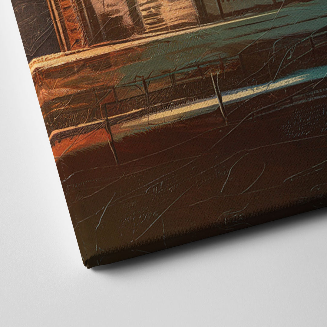 Detroit Urban Skyline Canvas Close Up