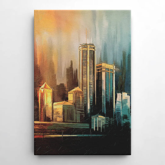 Detroit Urban Skyline - Canvas Wall Art