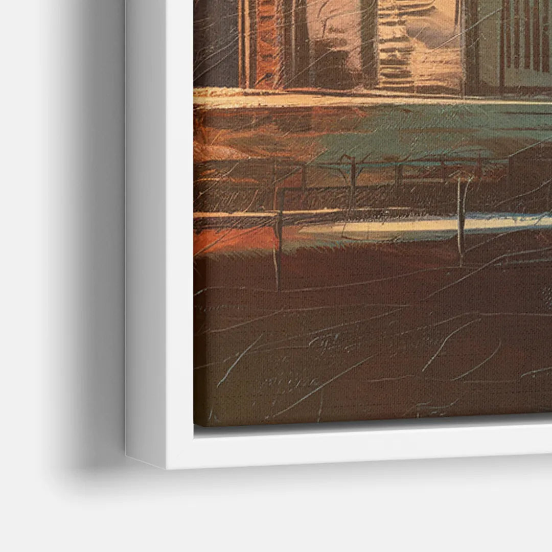 Detroit Urban Skyline - Close-Up White Frame Canvas