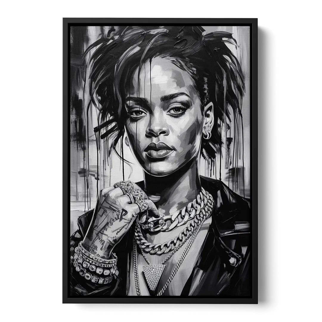 Diamond Aura Front - Black Canvas Wall Art