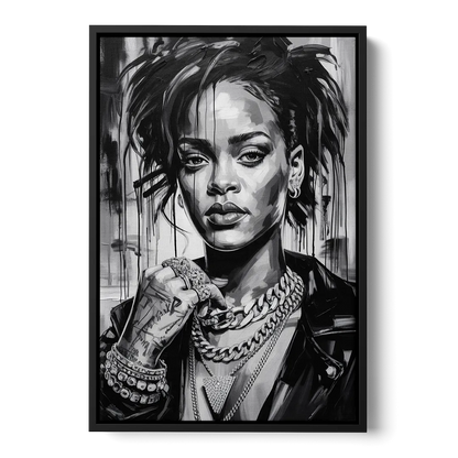 Diamond Aura Front - Black Canvas Wall Art