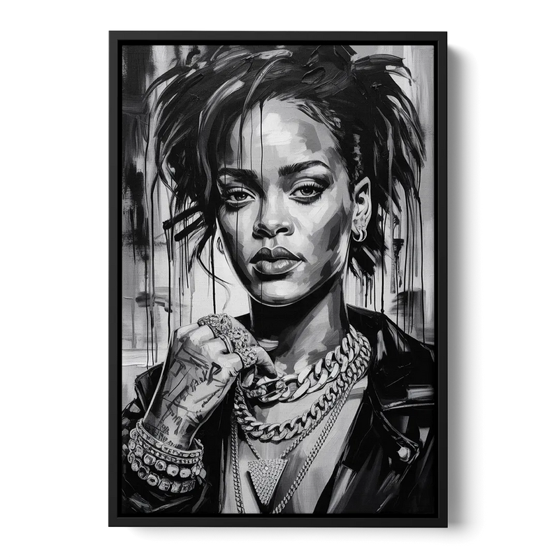 Diamond Aura Front - Black Canvas Wall Art