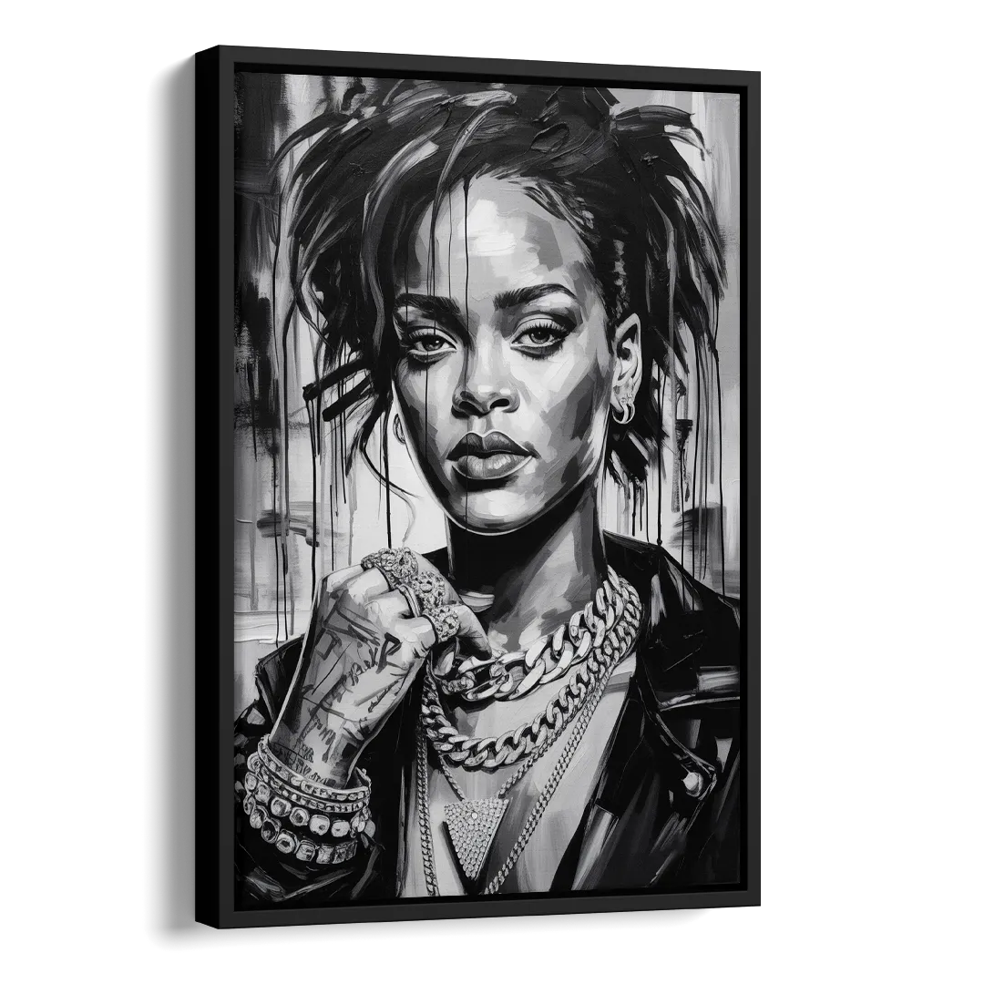 Diamond Aura Side - Black Canvas Wall Art