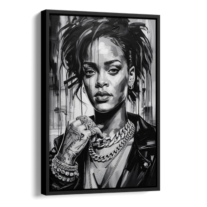 Diamond Aura Side - Black Canvas Wall Art