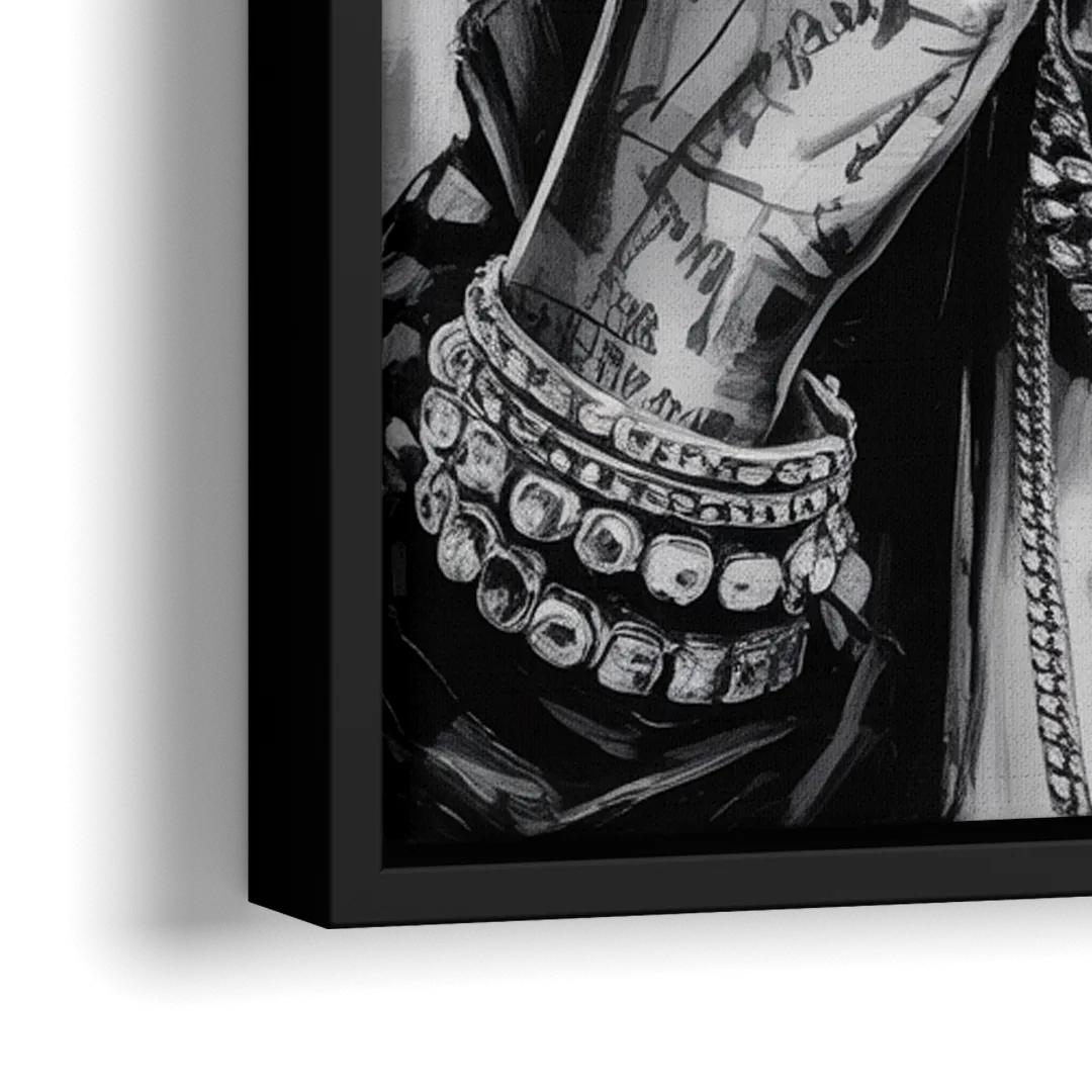 Diamond Aura - Close-Up Black Frame Canvas