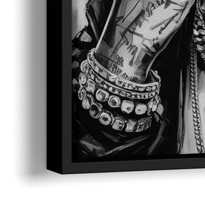 Diamond Aura - Close-Up Black Frame Canvas