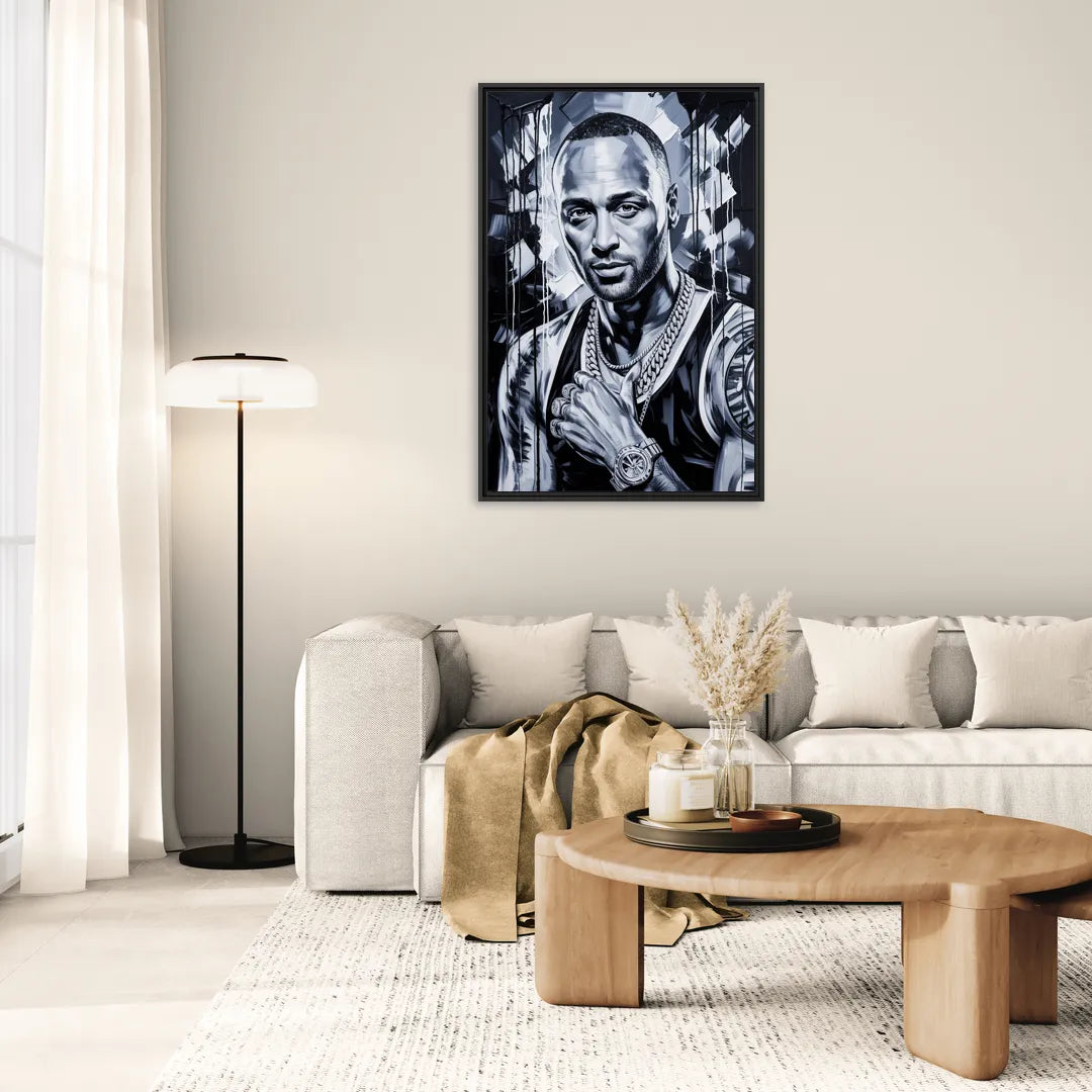 Diamond Edge 2.0 - Living Room Black Frame Canvas