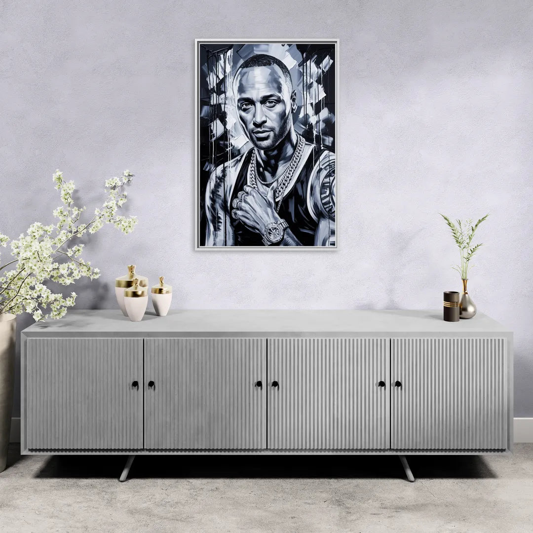 Diamond Edge 2.0 - Living Room White Frame Canvas