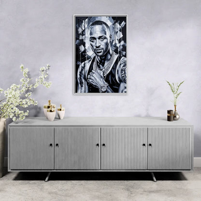Diamond Edge 2.0 - Living Room White Frame Canvas