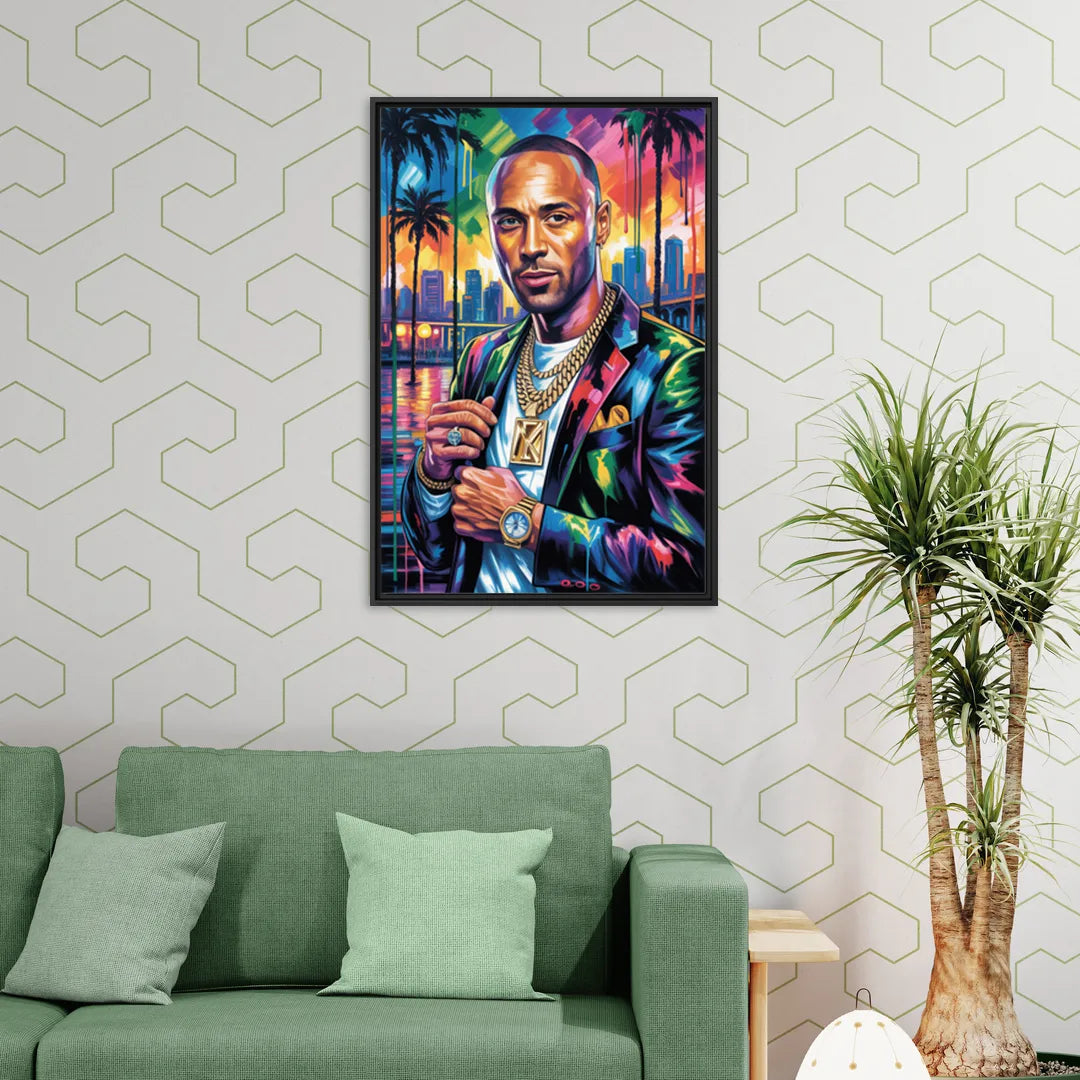 Diamond Edge - Living Room Black Frame Canvas